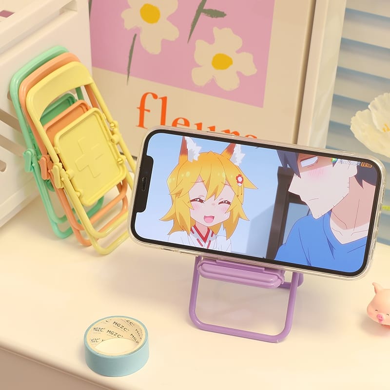 Phone Holder Chair Shape / Stand Hp Model Kursi Lipat Macaron / Holder Smartphone Model Kursi Macaron