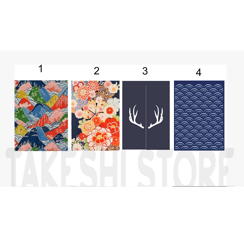 【Takeshi】NOREN TIRAI KEDAI JEPANG MOTIF OMBAK (WAVE) PRINTING BISA REQUEST