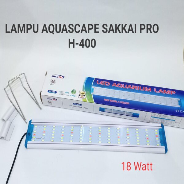 Lampu Aquascape 40cm Sakkai Pro H-400 LED 18W RGBW WRGB Aquarium 40 cm