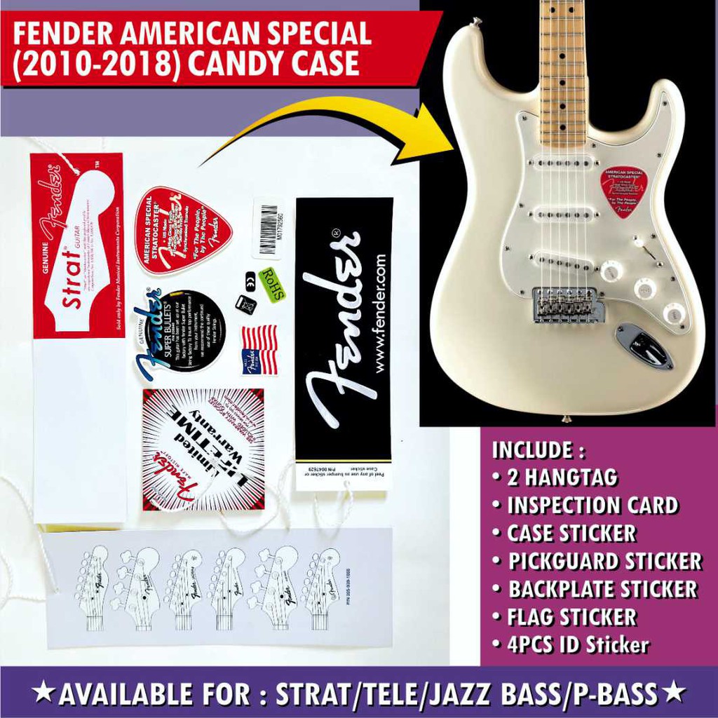 Fender American Special Guitar and Bass Candy Case Hangtag Set Plus Sticker Set