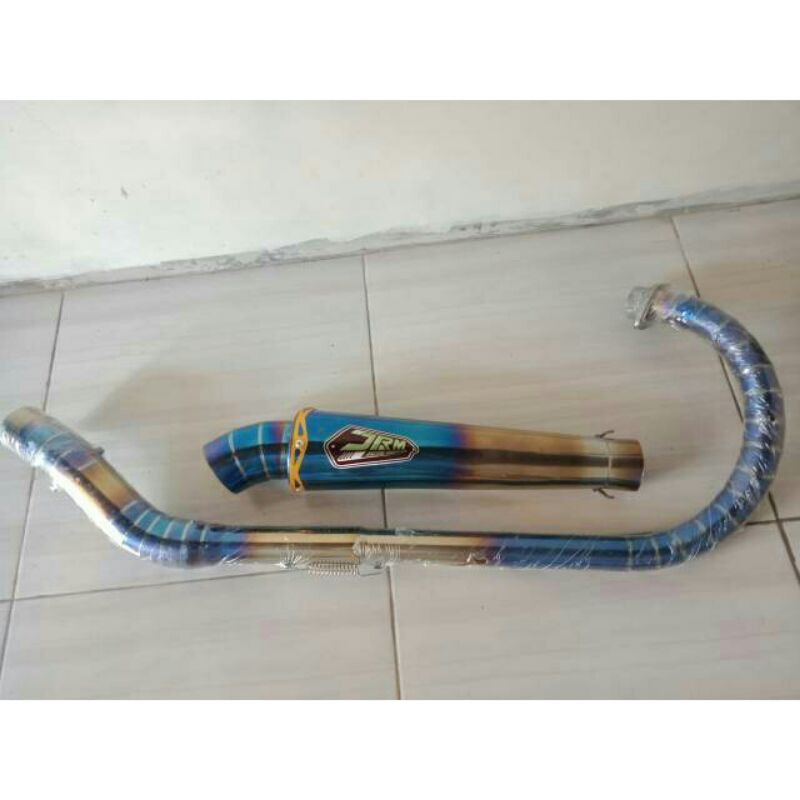 knalpot JRM bluemoon leher C satria Fu fi GSX Vixion R15 Scorpio Jupiter MX king CBR