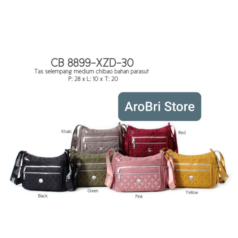 Tas selempang merk chibao CB8899 - XZD-30 bahan parasut bordir hati