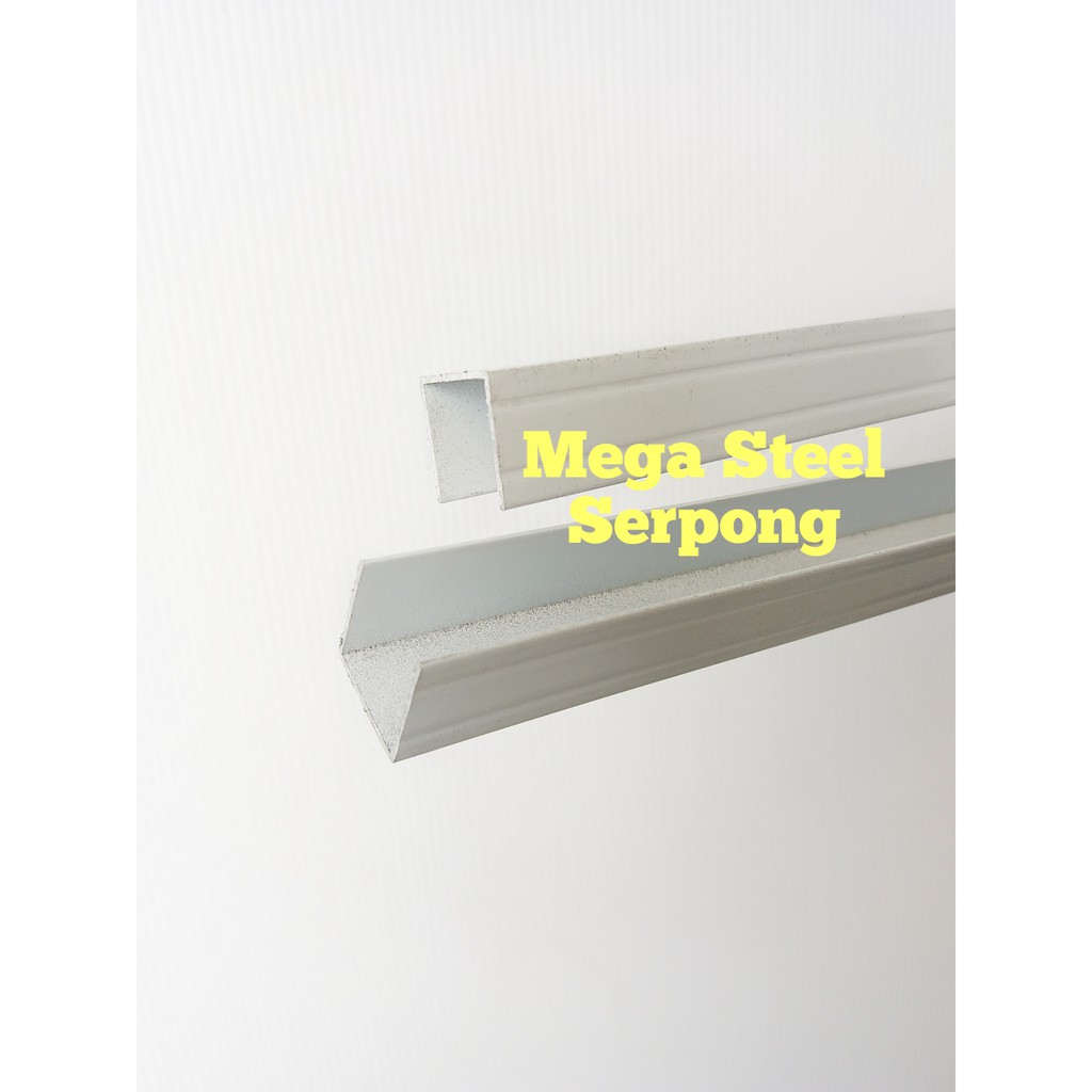 List U Alumunium Putih uk 12 mm x 12 mm, Panjang 119.5 cm