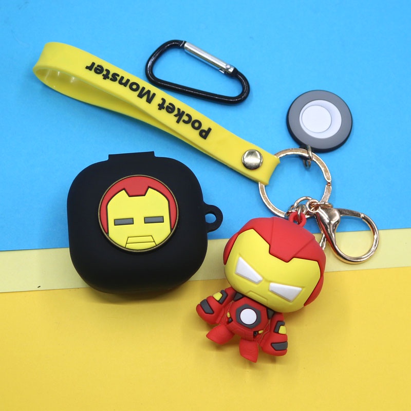 Case Earphone Desain Kartun Marvel Dengan Gantungan Kunci Untuk Samsung Galaxy Buds Live / Buds Pro