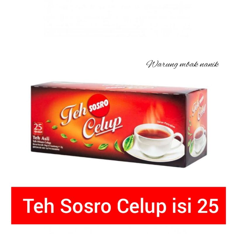 

Teh celup sosro teh hitam 1pack isi 25 kantong 60g