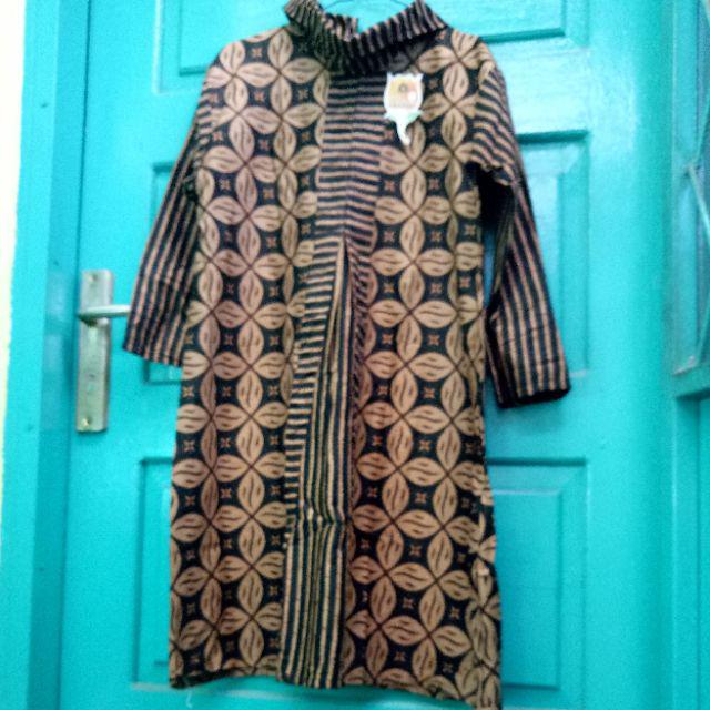 Tunik Genes Batik Wanita Combi Salur Katun Rit Modern Cewek Premium High Quality