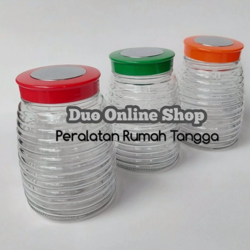 1bh toples kaca lebaran ulir spiral uk besar dan tebal