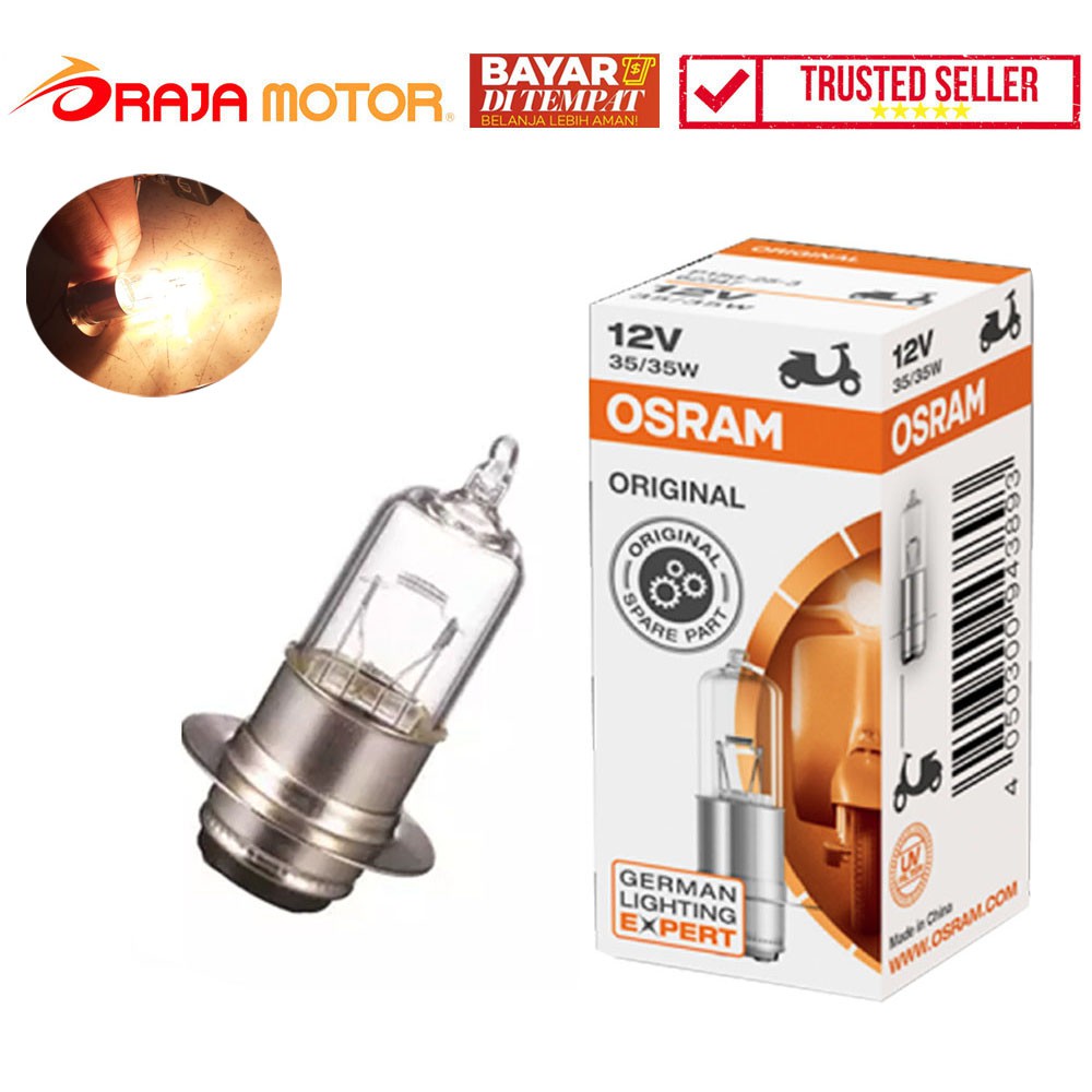 COD READY - Osram Lampu Bohlam Depan Halogen Kaki 3 12V 35/30W - Clear - RAJA MOTOR Jual Aksesoris V