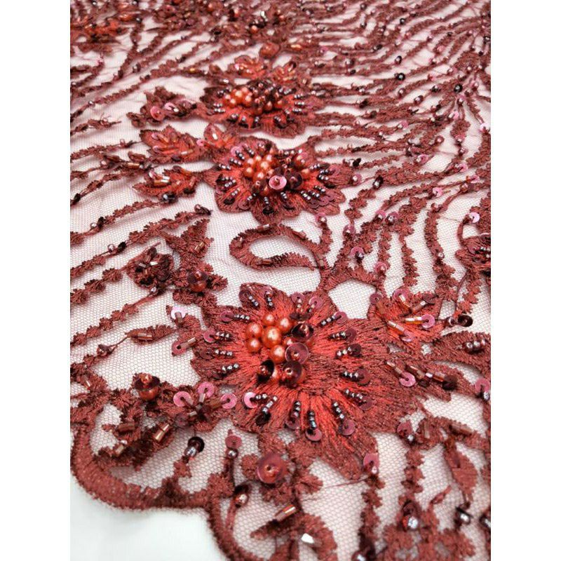 0 5 M Kain Tile Full Payet Korea Bahan Kebaya Gaun Dress Kain Brokat Brukat Shopee Indonesia