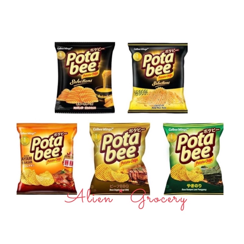 POTABEE Potato Chip Keripik Kentang Black Truffle Hitam Wagyu BBQ Beef Seaweed Cheese Salted Egg 65gr