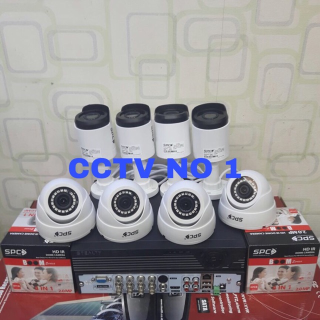 New paket cctv spc 8ch 8 kamera cctv spc 2.0 mp 1080p lengkap hdd 1tb