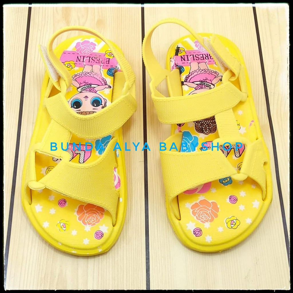 Sendal Anak Perempuan Usia 5 6 7 Tahun Kartun Elastis - Sepatu Sandal Anak Cewek Lentur Anti Licin Banyak Warna