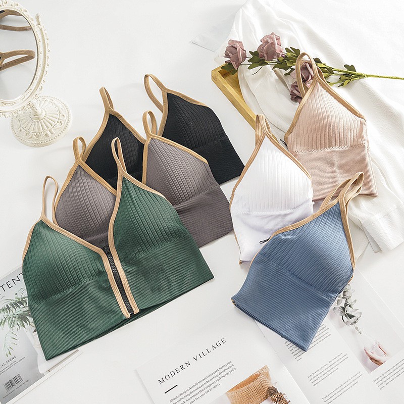 HUES.ID Bra Sport Wanita Model Resleting Tank Top Korea 1054