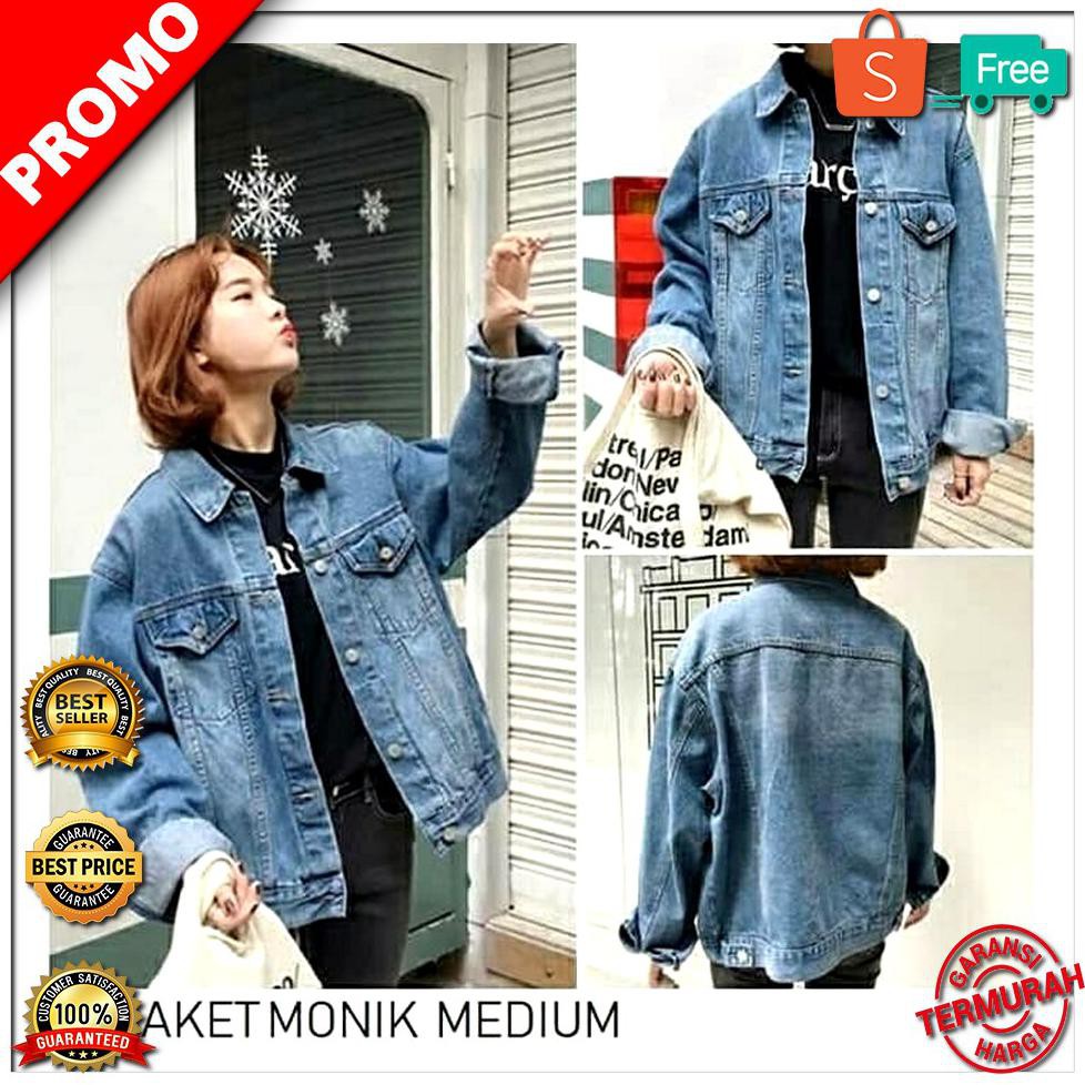 MURAAHH Jaket Oversized Bershka Medium Jaket Jeans Cewek Terbaru Termurah STOK TERBATAS