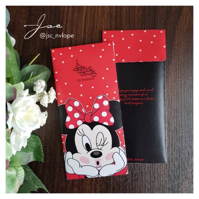 

Amplop minnie mouse. Bisa untuk eid idulfitri lebaran , birthday ulang tahun anak dll. Tema disney