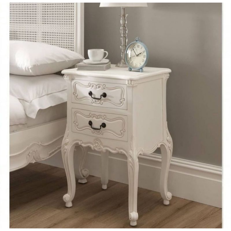 nakas kecil 2 laci cat Duco putih