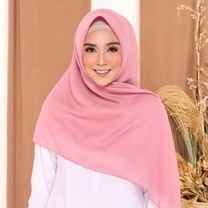 Hijab Bella Square II Hijab Segiempat Bella Square II Hijab Pollycotton II Kerudung II Jilbab-DUSTY PINK