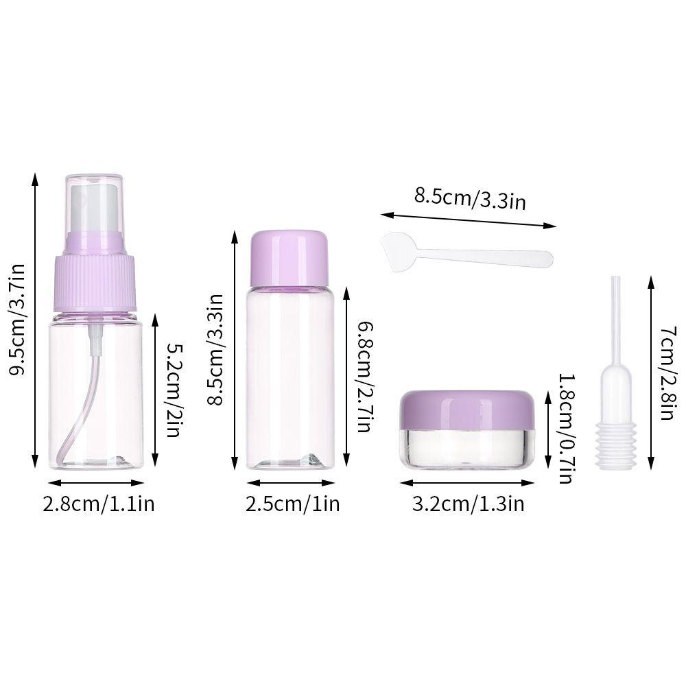 R-flower 7pcs/pack Set Botol Travel Portable Aman Dan Tidak Beracun Bahan PVC Wadah Make Up