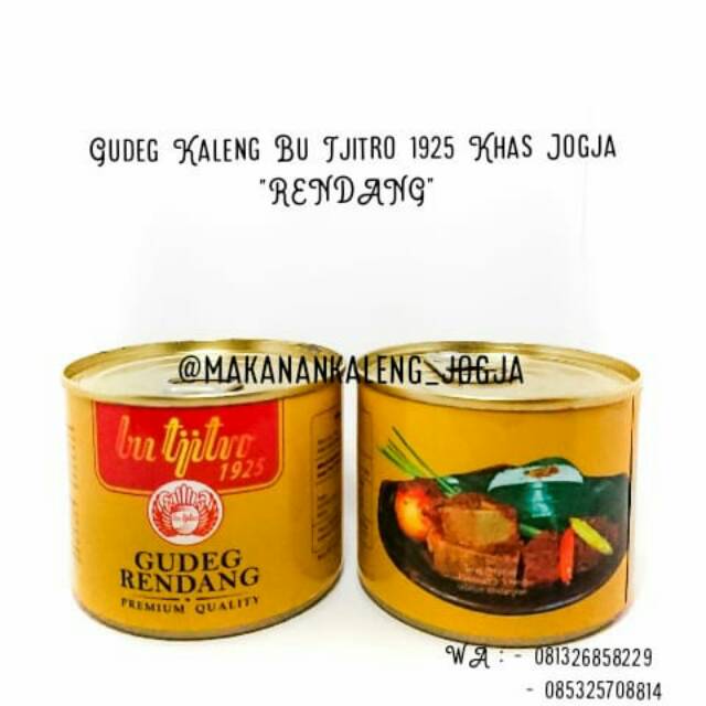 

Gudeg Kaleng Bu Tjitro 1925 Khas Jogja "RENDANG" FREE EXTRA BUBBLE WRAP