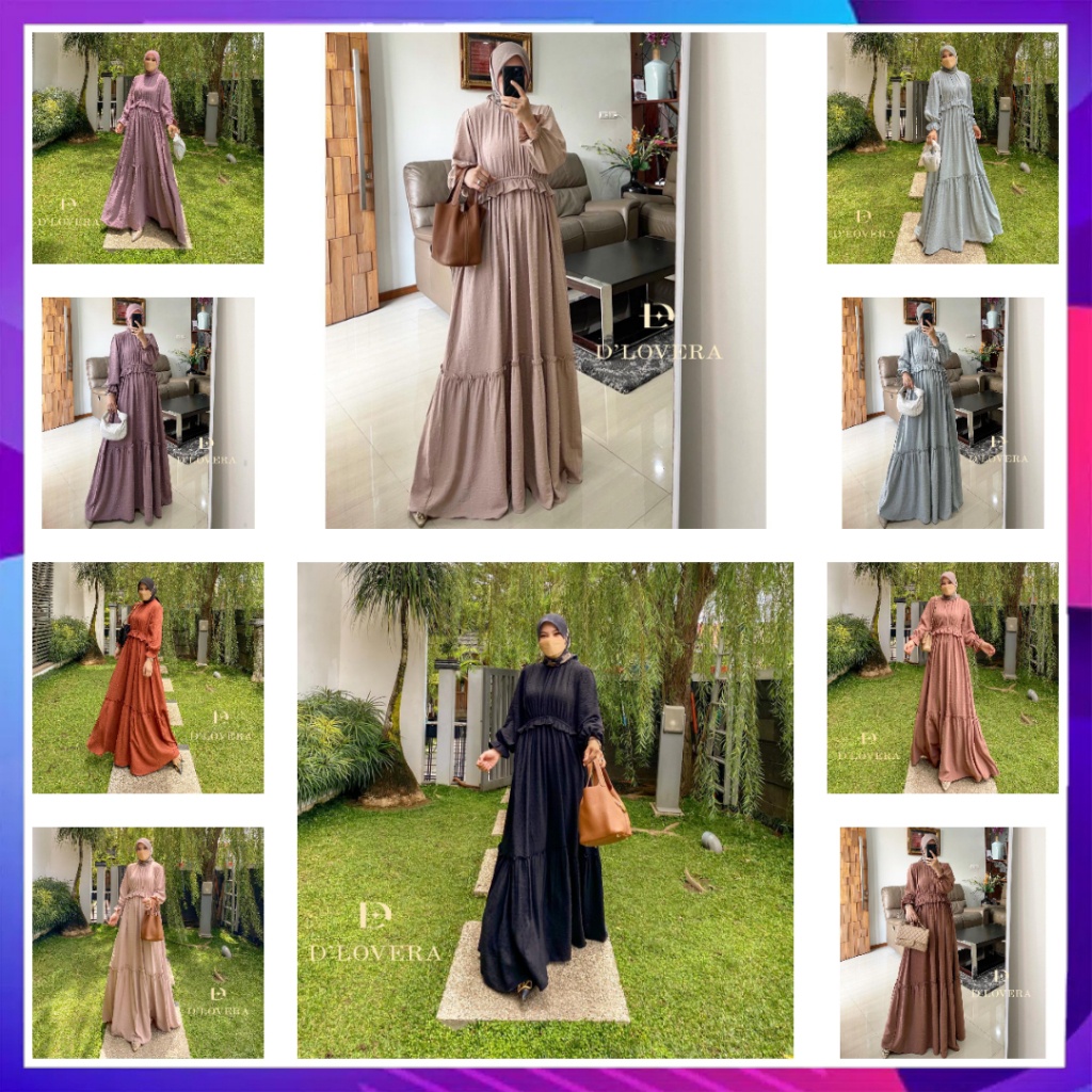 Ayana Dress Original By D'lovera Gamis Ayana Baju Muslim Fashion Pakaian Wanita Muslimah Ori Dhilove