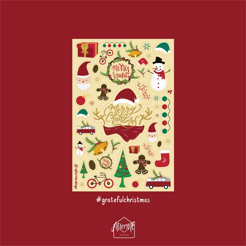 

Afterme Design | Grateful Gifts Christmaa Natal Stiker