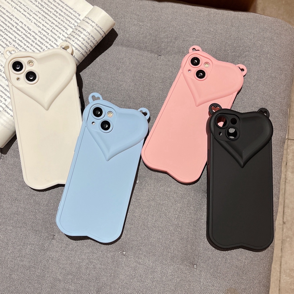 Soft case Silikon Motif Hati 3D Untuk iPhone 13 Pro MAX 12 11 Pro MAX X XS MAX XR 7 + 8 Plus