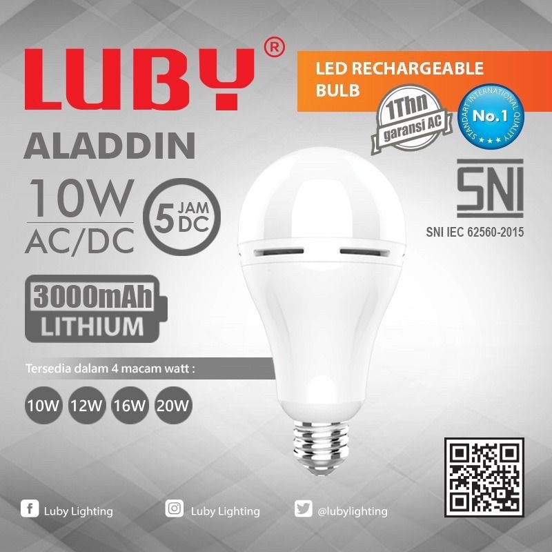 Luby Lampu led emergency 10 watt aladdin
