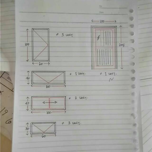 Kusen jendela dan pintu.