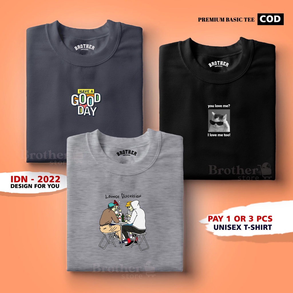 BUY 1 OR 3 PCS ( PROMO COD ) BROTHER STORE / Kaos Distro100% Catoon Combed 24s Tebal /ArticelBGOOD