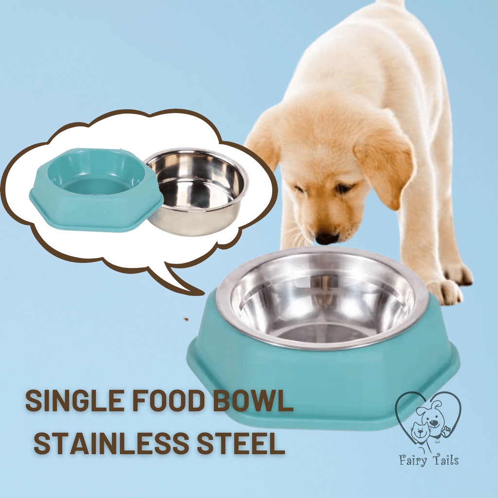 Mangkok Wadah Tempat Makan dan Minum Stainless Steel Anti Tumpah Untuk Kucing dan Anjing | Single Stainless Steel Food Bowl