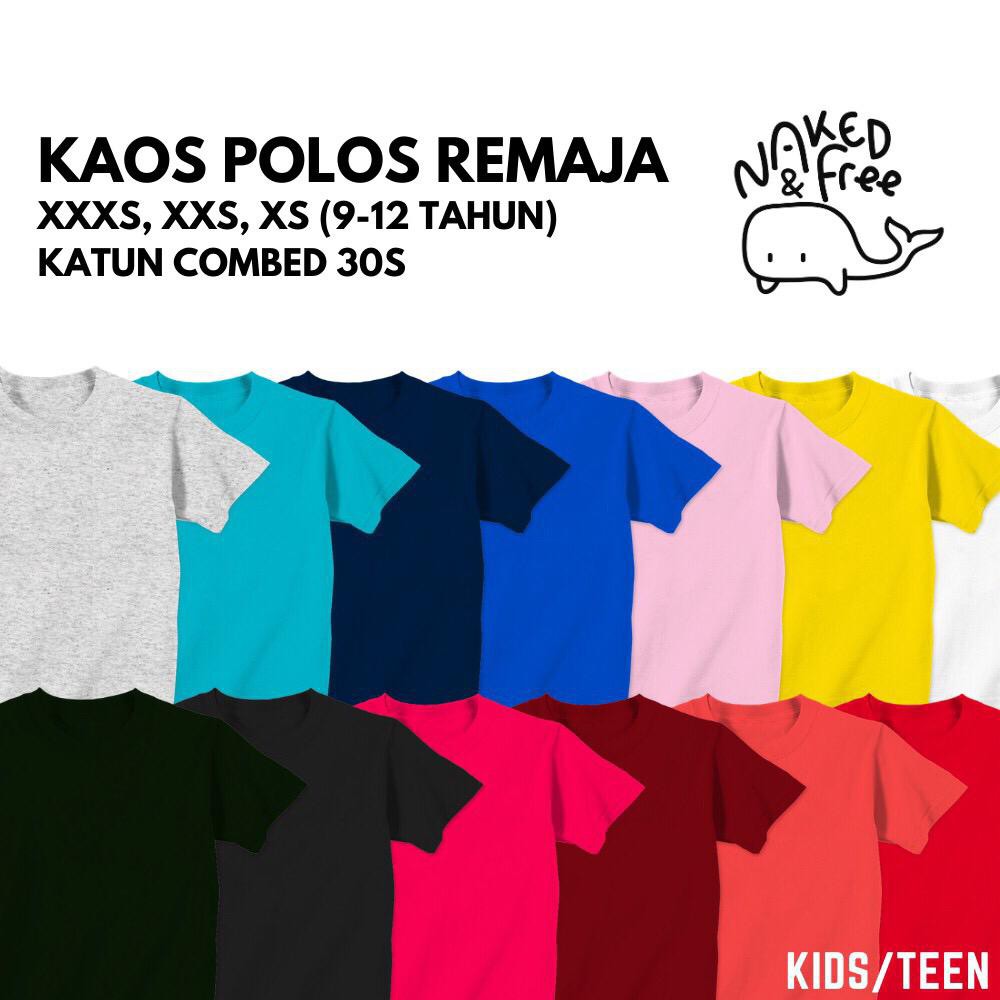 Kaos Polos Remaja Naked And Free