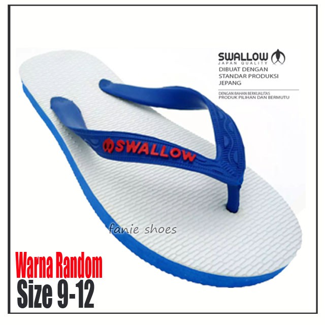 Swallow Putih 9-12 / Sandal Jepit Karet Size Jumbo / Sandal Wudhu / Sandal Jepit Karet