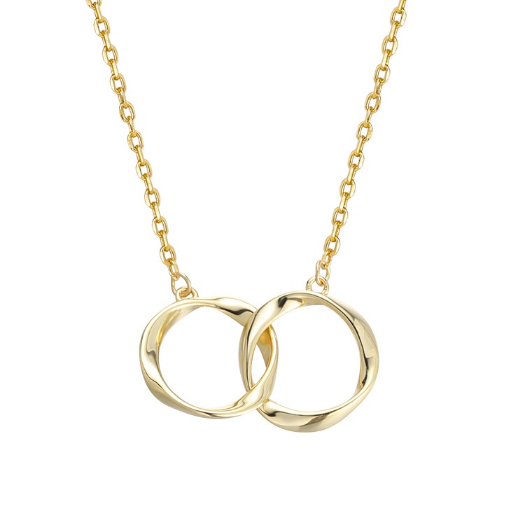 Circle Double Ring Necklace Accessories Simple Versatile  Clavicle Chain Trendy