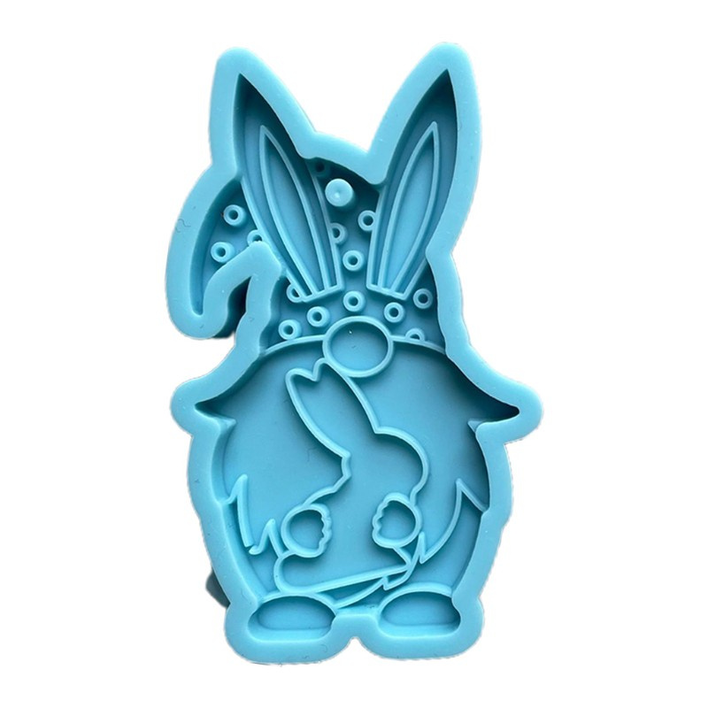 Glitter DIY Crafts Jewelry Epoxy Resin Mold Dwarf Rabbit Keychain Pendant Silicone Mould