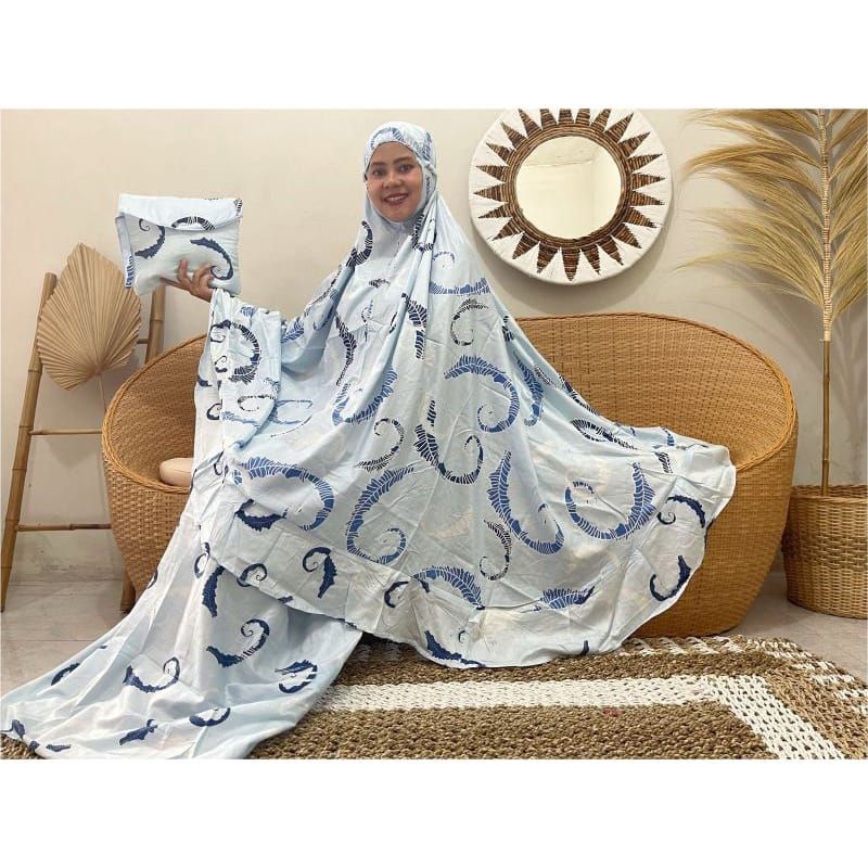 Mukena Dewasa Jumbo Katun Rayon Mukena Wanita Motif Alat Sholat MKN194