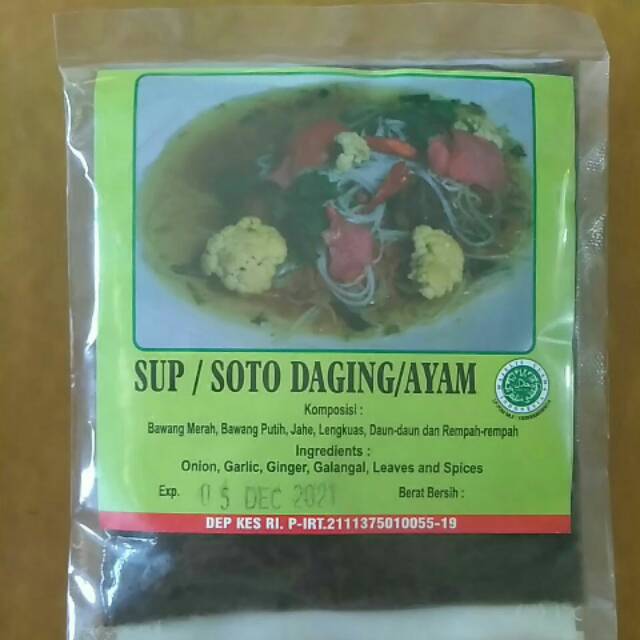 

Bumbu sup/soto daging/ayam khas minang