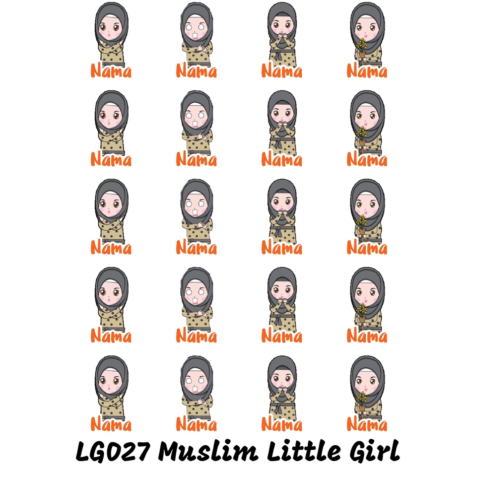 

Sticker Nama Cutting Label Waterproof Tahan Air Little Girl 27 (LG027)