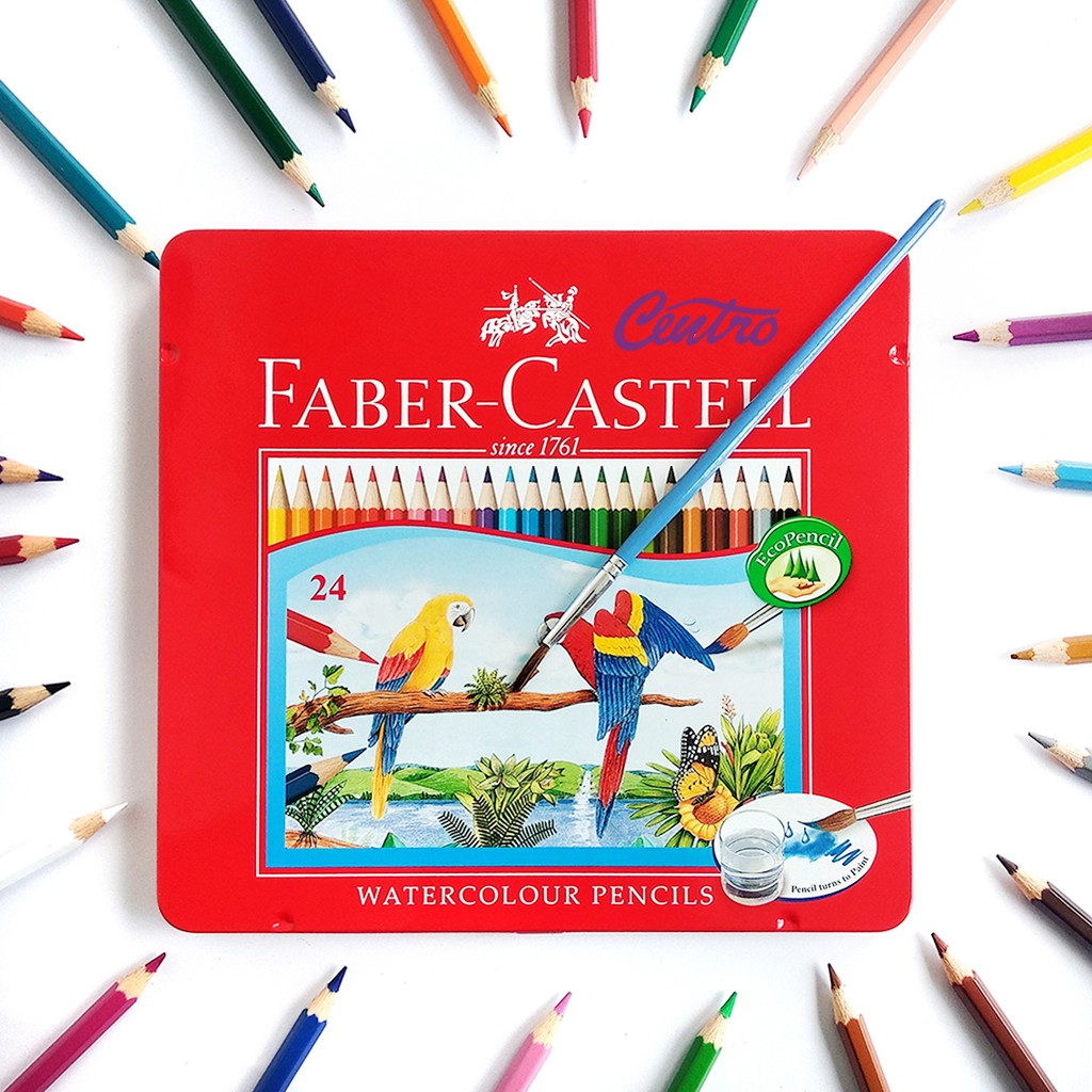 

Faber Castell 24 WaterColour Watercolor Pencil Pensil Warna Kemasan Kaleng (Tin Case)