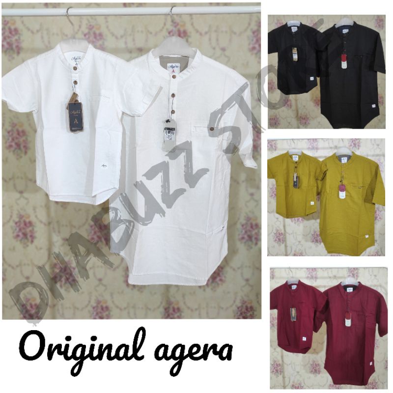 BAJU KURTA KEMEJA KOKO KEMKO PASANGAN COUPLE ANAK AYAH LENGAN PENDEK TERBARU ORIGINAL AGERA