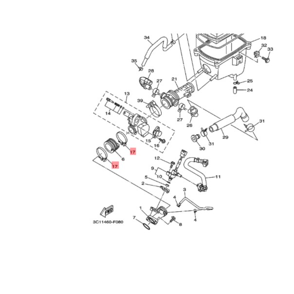 KLEM KLEMAN TB INTAKE INTEK MANIPUL MANIFOLD VIXION LAMA OLD OVI ORIGINAL YGP 5MX-E3575-01