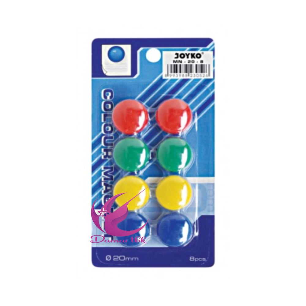 

Magnet Papan Tulis Whiteboard Kulkas Joyko MN-20-8 Bulat 2 cm Warna