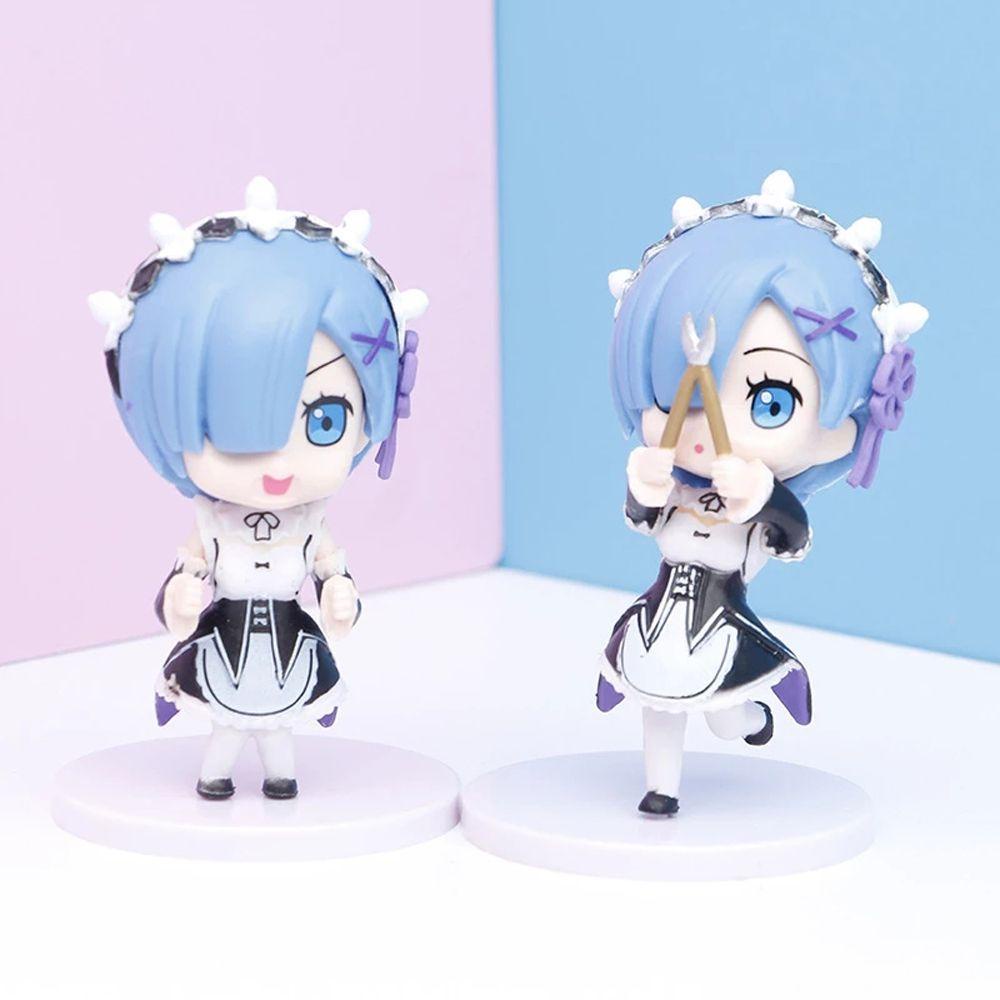 Mxbeauty Re: Life In A Different World From Zero Dekorasi Moldel Kawaii Q Version Boneka Mainan Anak Ornamen Dekorasi Desktop Model Rem Mainan