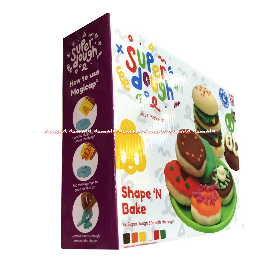 Emco Super Dough Shape n Bake Mainan Lilin Plastisin Membuat Burger Donat Roti Bakar