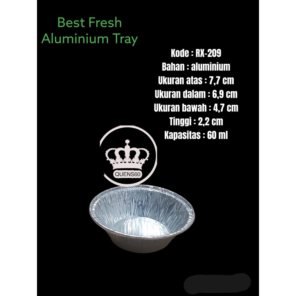100 PCS Alumunium foil cup RX 209 tanpa tutup / ALUMINIUM FOIL CUP RX-209 BEST FRESH 60 ML