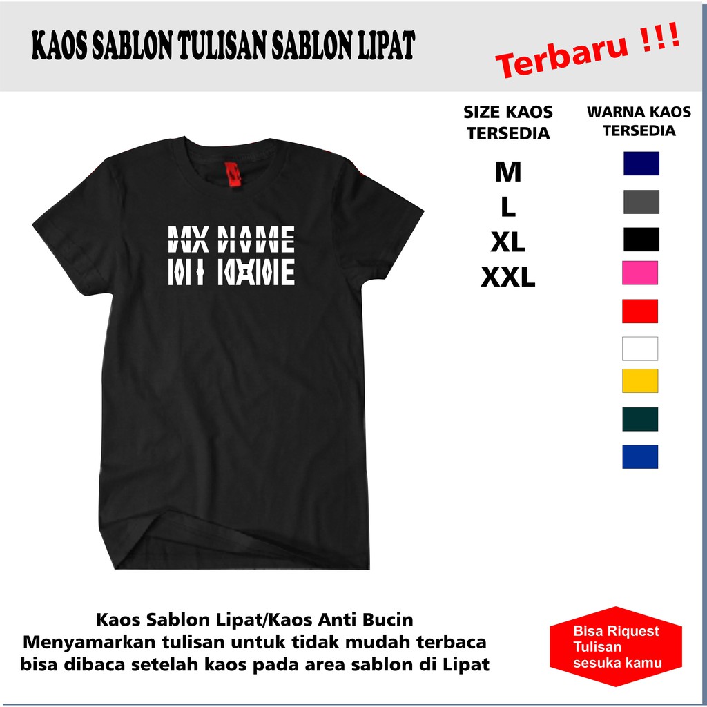 KAOS SABLON LIPAT//KAOS CUSTOM SABLON TULISAN