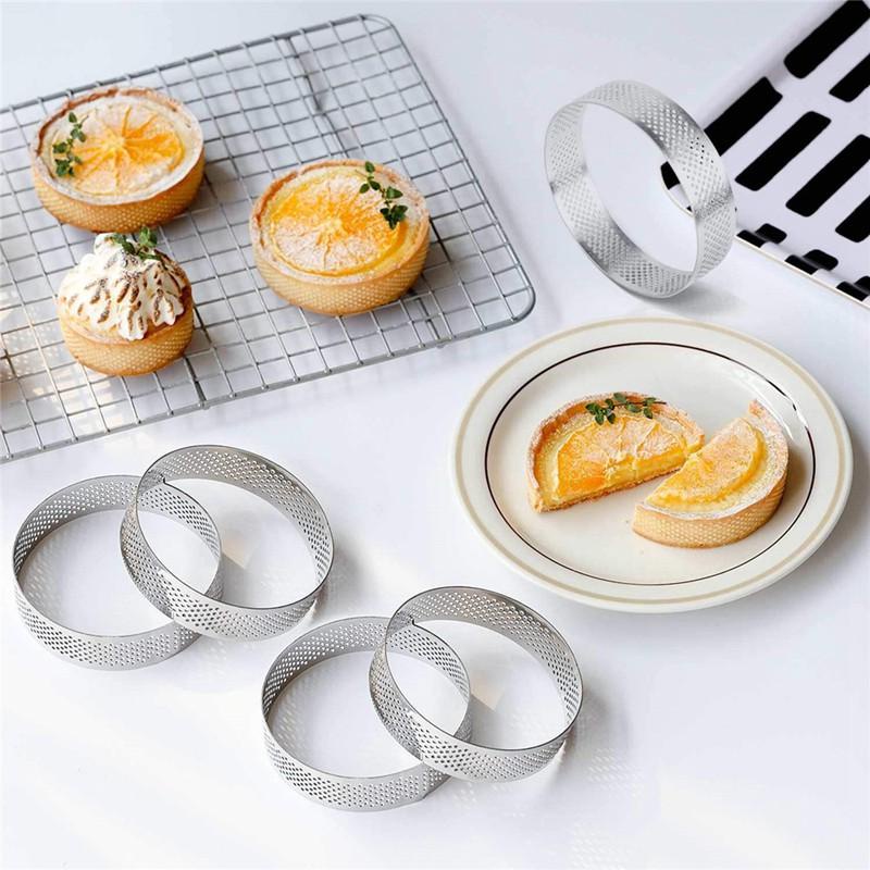 Cetakan Kue Mousse Bentuk Bulat Persegi Segitiga Oval Bahan Stainless Steel Ukuran 10cm