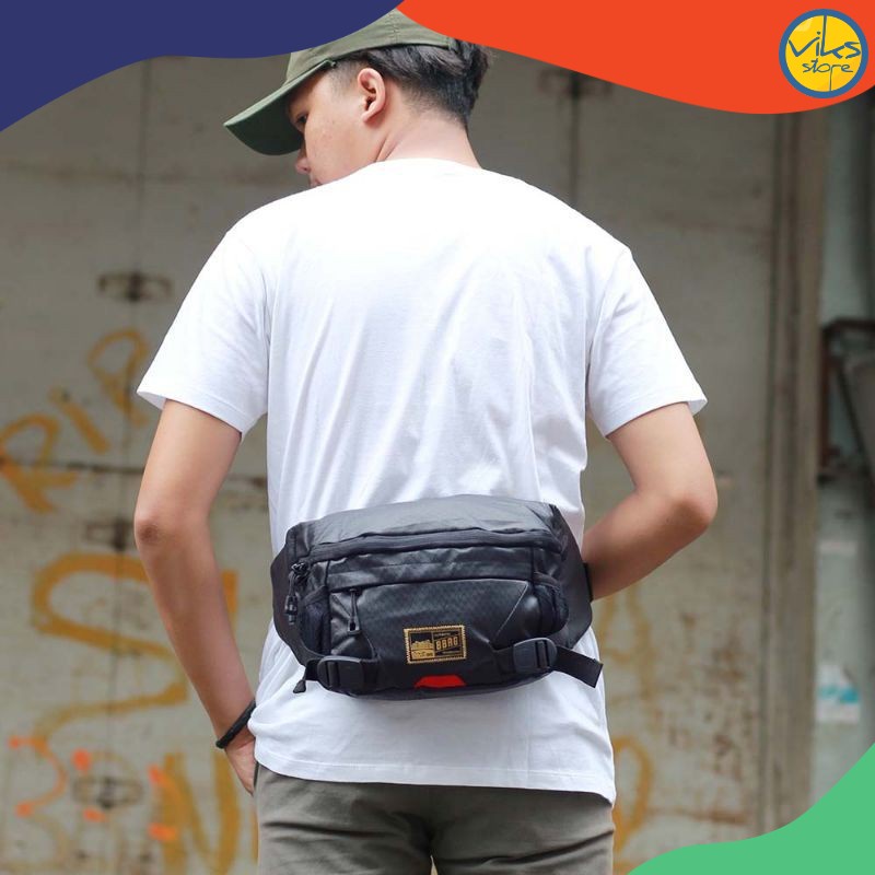 Tas Selempang Pinggang Pria Cowok Elbrus Original Slingbag Waistbag Tas Simple Ukuran Size Sedang