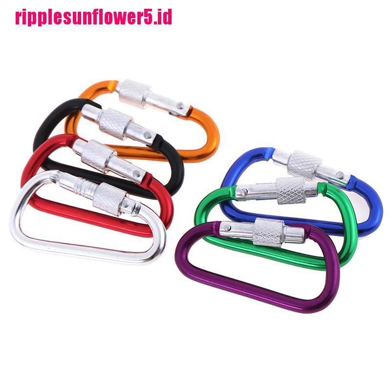 2pcs Carabiner Bentuk D Bahan Aluminum Warna Acak