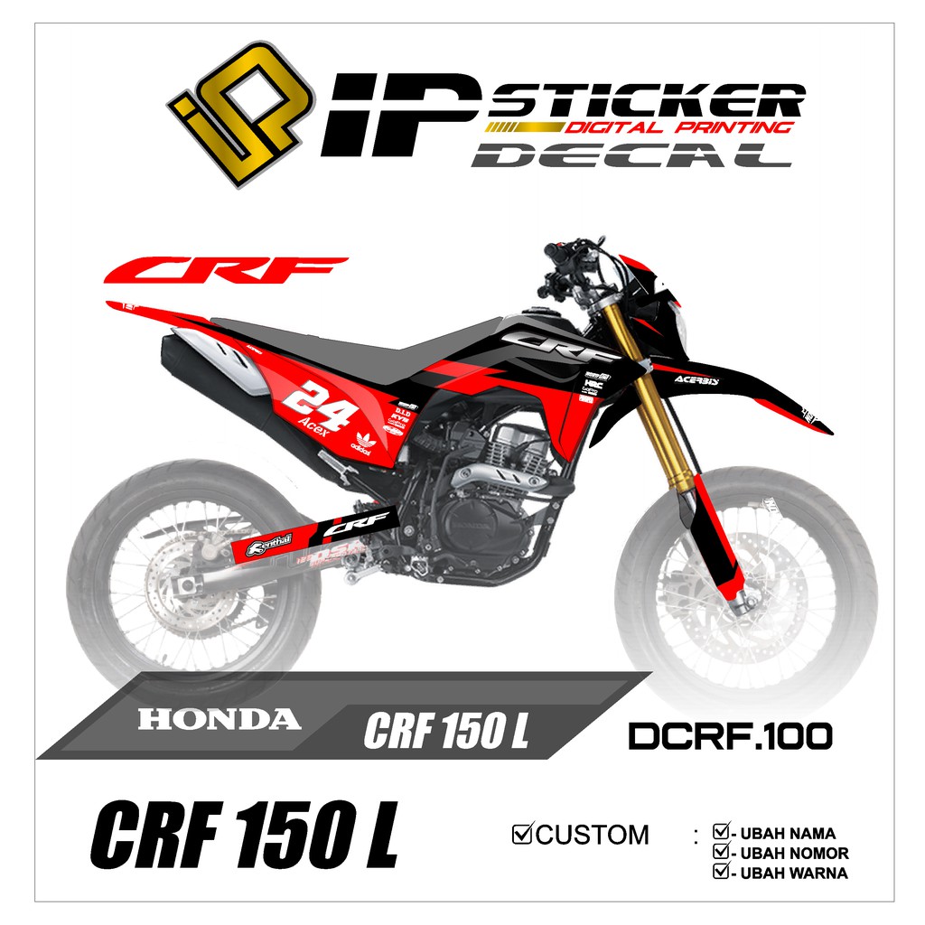 Cod Stiker Motor DECAL CRF 150 L Motor HONDA Motor CRF 150L Sticker Variasi Racing 100 Shopee Indonesia