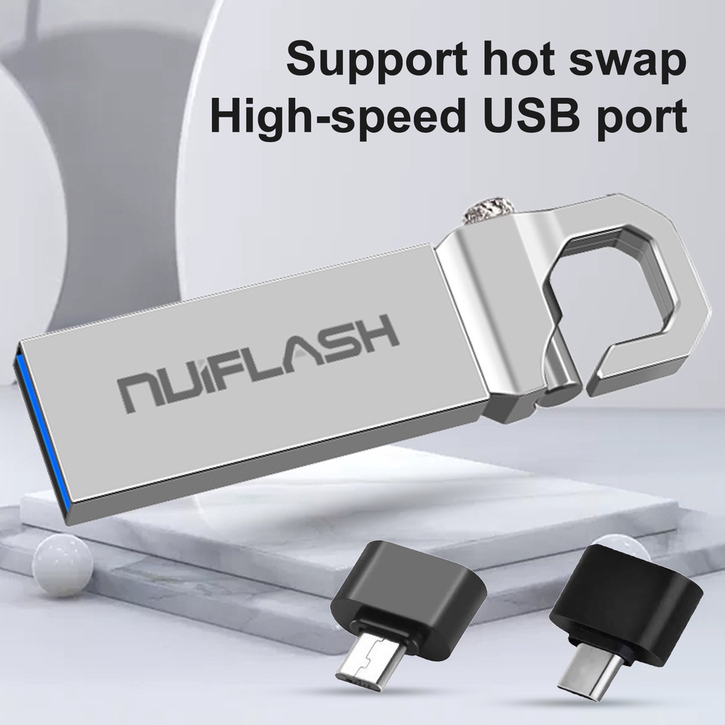 Flash Disk USB Bahan Metal Kapasitas 512GB / 1TB / 2TB Anti Air Untuk Nuiflash